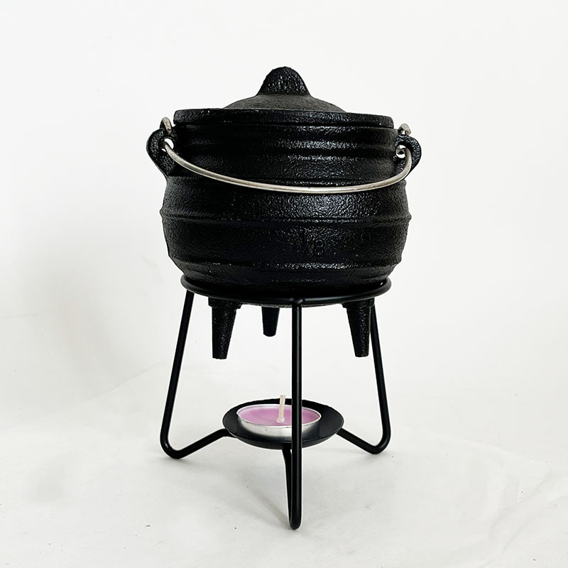 Cast Iron Tetsubin - 金属ホルダー付き鋳鉄鍋,南アフリカのポット,8 #, 4.3 '', 320ml, 8
