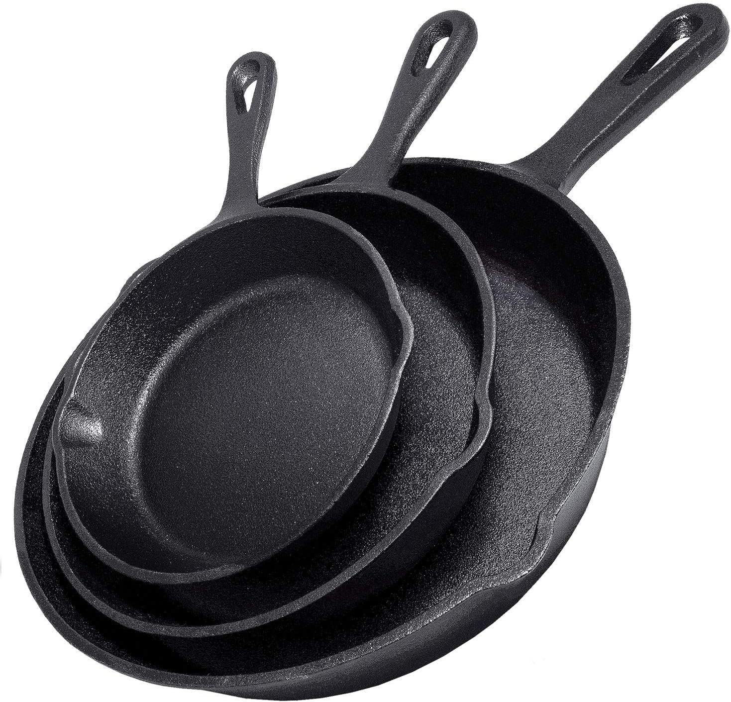Cast Iron Tetsubin - 14/16/20cm 鋳鉄製フライパン ノンスティック オムレツ パンケーキ用朝食パン IH対応
