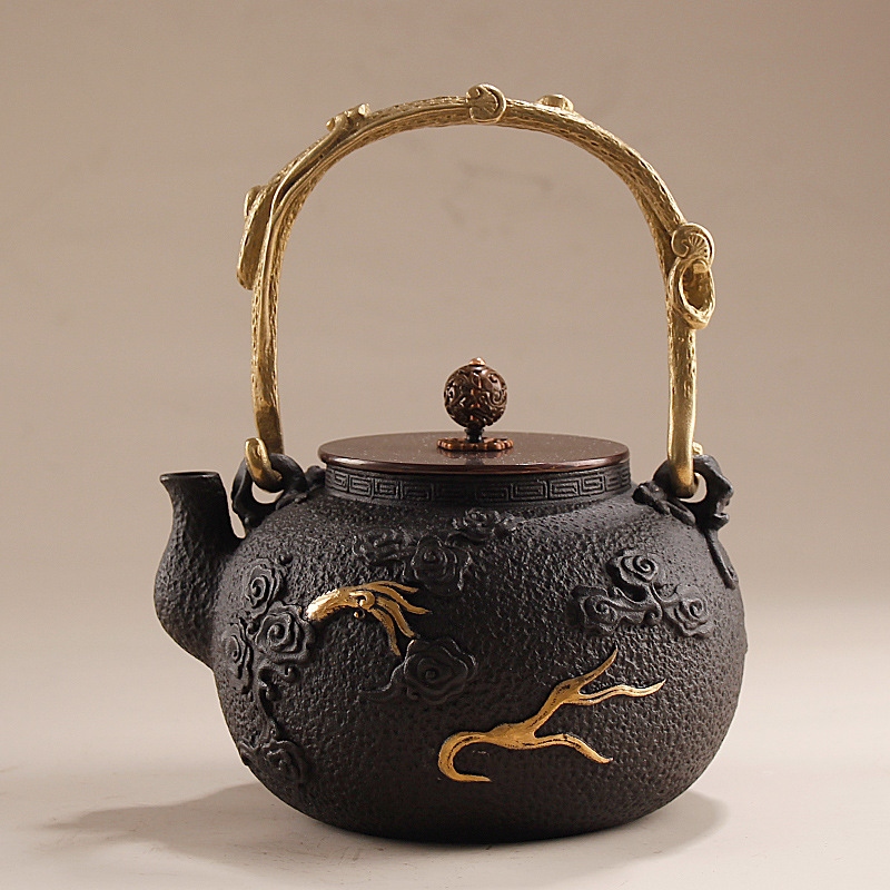 1.2L鋳鉄製水壺/功夫茶壺（模様入り）、高級ビジネスギフト - Cast Iron Tetsubin のレビューと価格