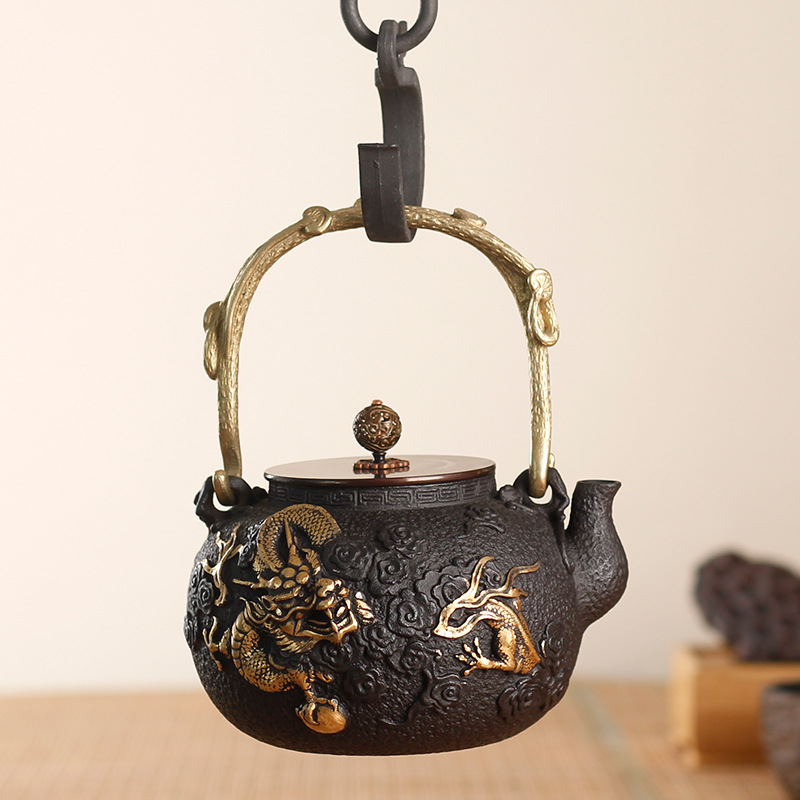 1.2L鋳鉄製水壺/功夫茶壺（模様入り）、高級ビジネスギフト - Cast Iron Tetsubin のレビューと価格