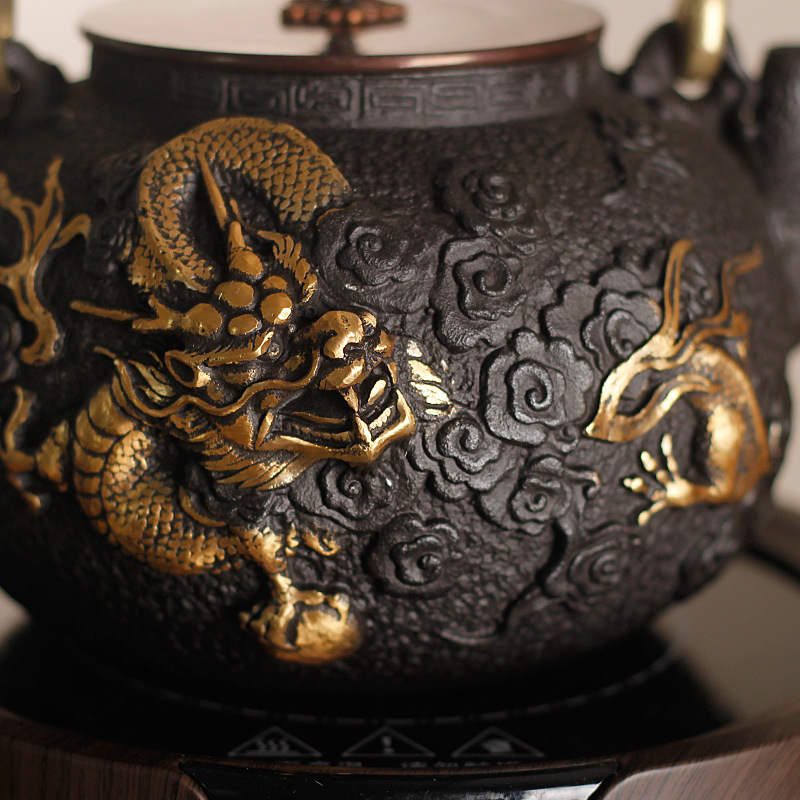 1.2L鋳鉄製水壺/功夫茶壺（模様入り）、高級ビジネスギフト - Cast Iron Tetsubin のレビューと価格