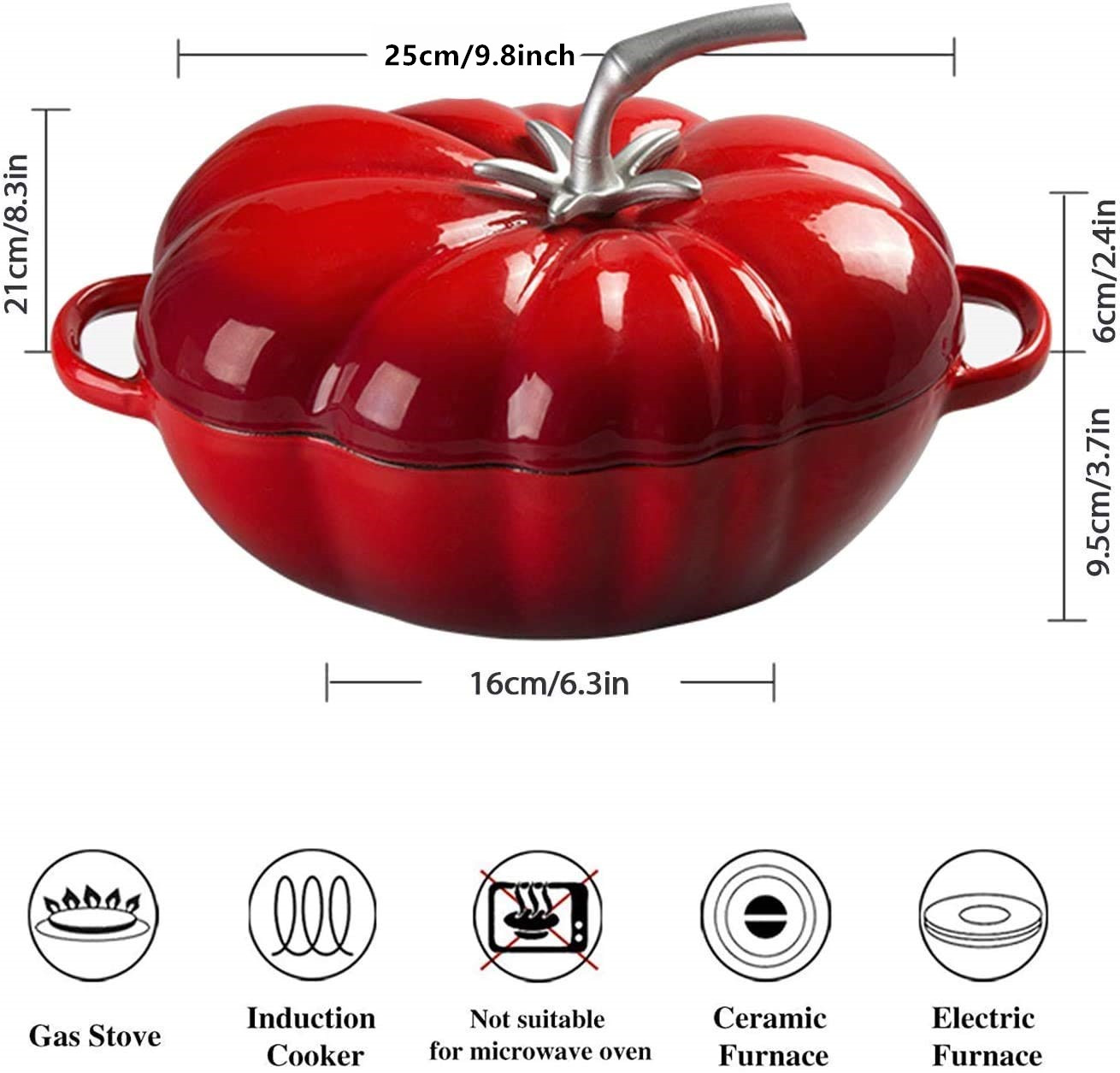 25cm トマトエナメル鋳鉄ダッチオーブン 2.9L キャセ - Cast Iron Tetsubin のレビューと価格
