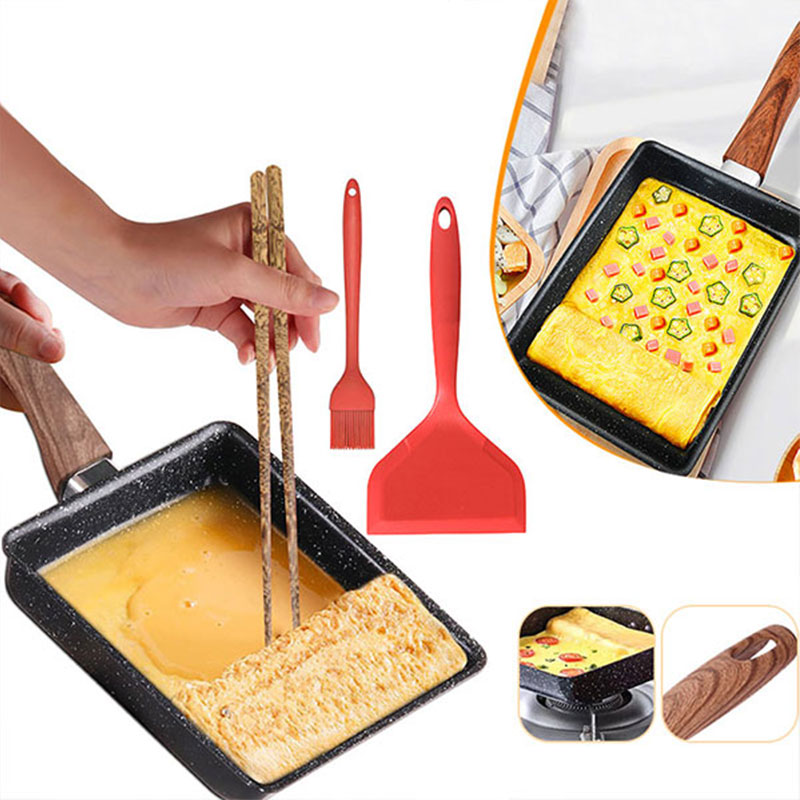 卵焼き日本オムレツパンテフロン加工卵パンスキレット長方形卵パ - Cast Iron Tetsubin のレビューと価格