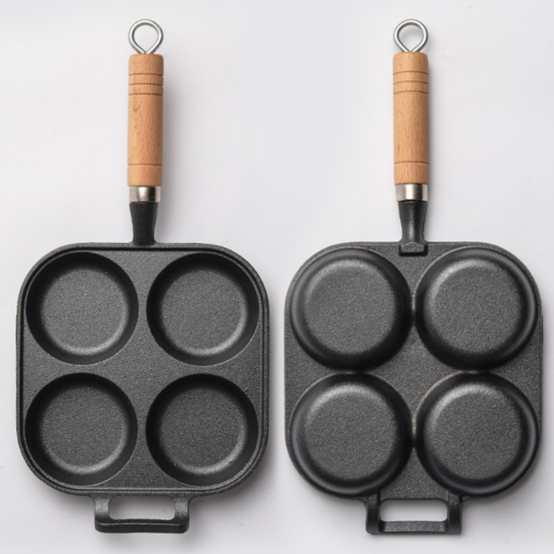 JUSTINLAU 2/4穴鋳鉄オムレツポット家庭用ノンステ - Cast Iron Tetsubin のレビューと価格
