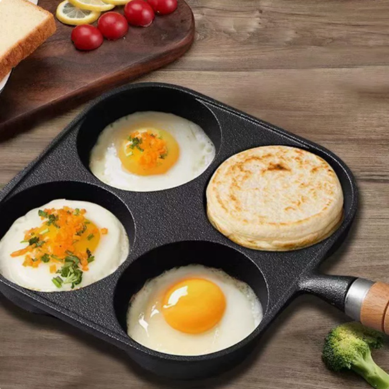 JUSTINLAU 2/4穴鋳鉄オムレツポット家庭用ノンステ - Cast Iron Tetsubin のレビューと価格